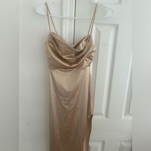 Windsor Gold Long Slit Dress